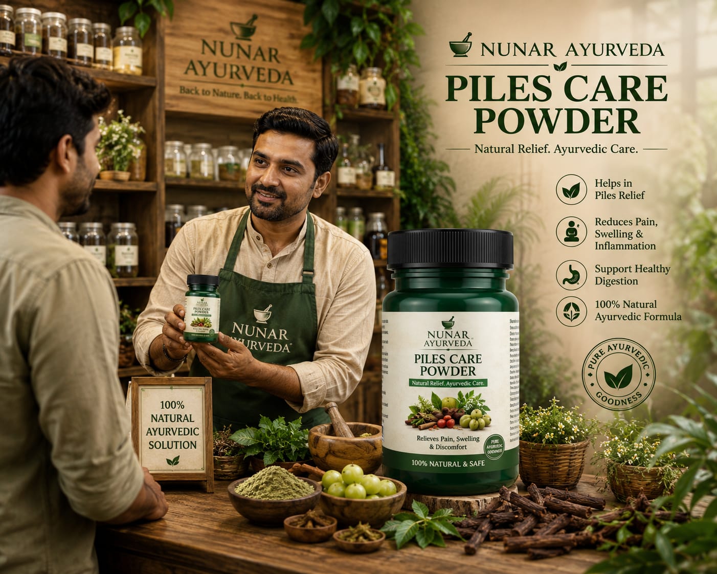 Sri Manya Ayurveda Piles Relief Ayurvedic Powder – Natural Herbal Support for Piles & Digestive Health